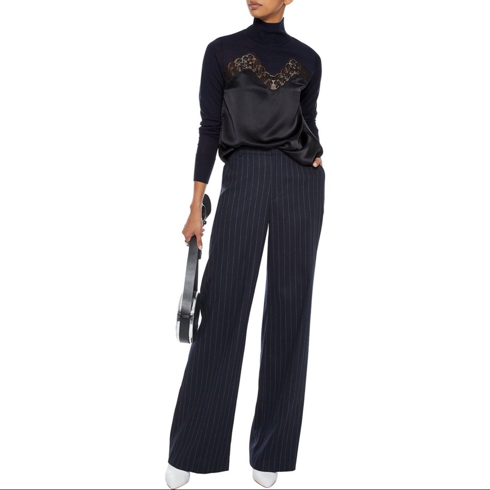 Sandro Knit Silk Top with Lace (Never Worn)